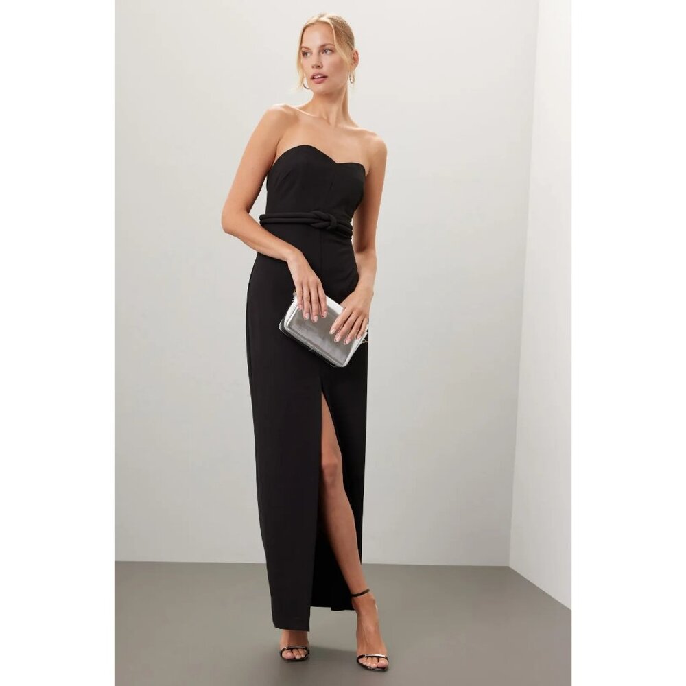 Badgley Mischka Black Strapless Gown